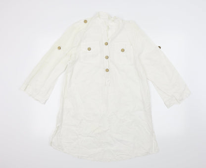Womens UK Size S Preworn White Basic Blouse