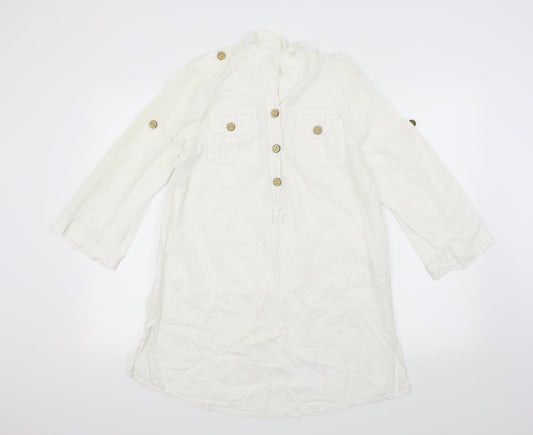 Womens UK Size S Preworn White Basic Blouse