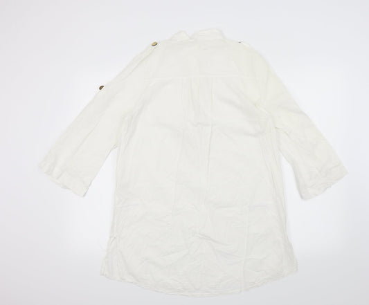 Womens UK Size S Preworn White Basic Blouse