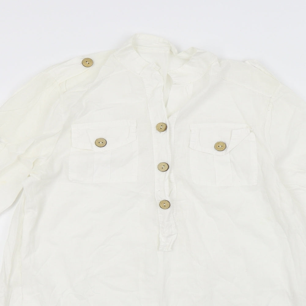 Womens UK Size S Preworn White Basic Blouse