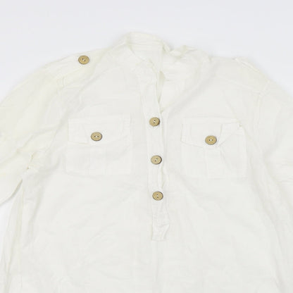 Womens UK Size S Preworn White Basic Blouse