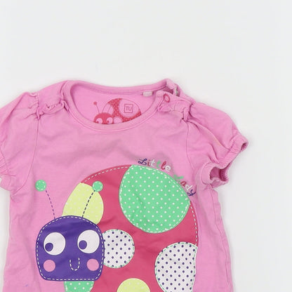 TU Girls Pink   Basic T-Shirt Size 9-12 Months  - Ladybird