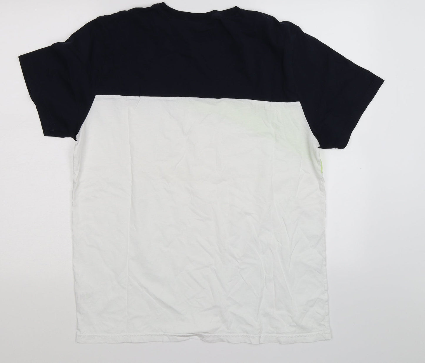 US Auth Mens White Colourblock   T-Shirt Size L