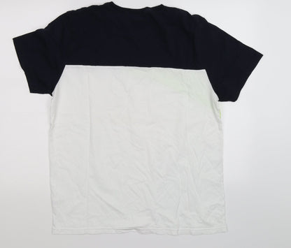 US Auth Mens White Colourblock   T-Shirt Size L