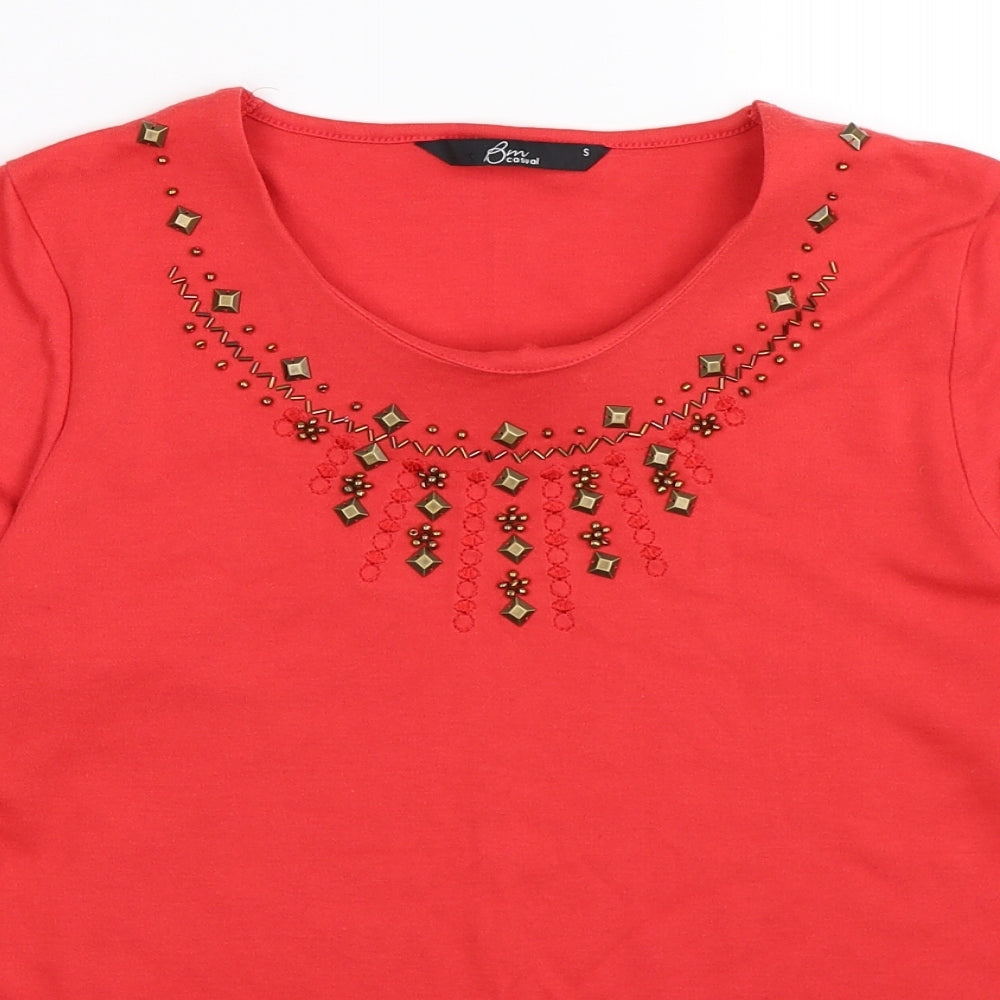 Womens UK Size 10 Bonmarché Red Basic T-Shirt