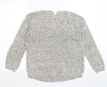 H&M Womens Beige  Knit Pullover Jumper Size M