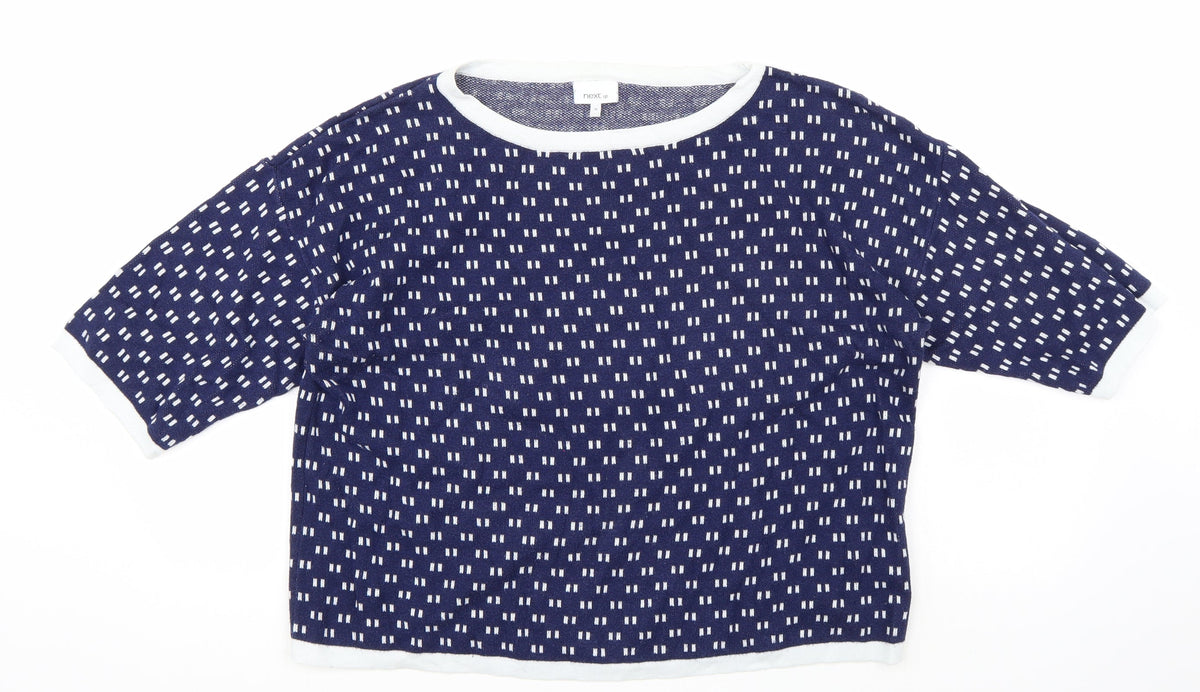 Next Womens Blue Polka Dot  Pullover Jumper Size 16