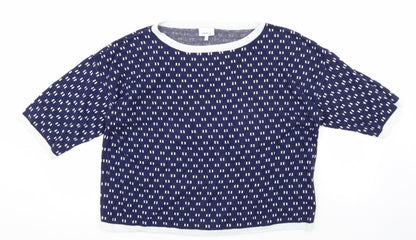 Next Womens Blue Polka Dot  Pullover Jumper Size 16