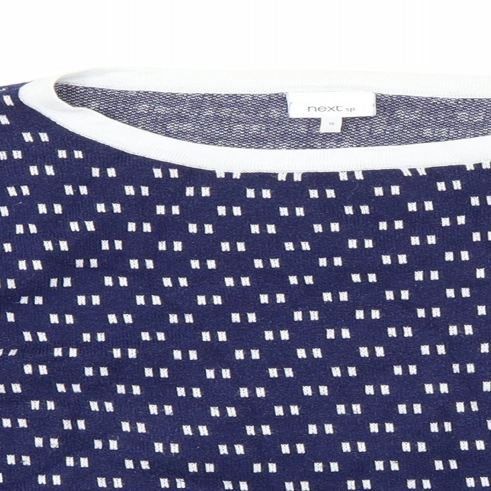 Next Womens Blue Polka Dot  Pullover Jumper Size 16