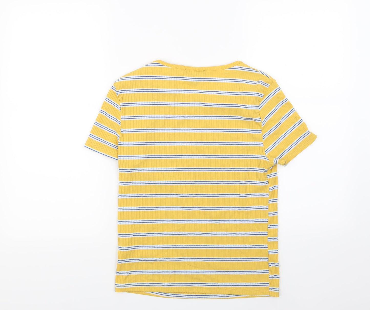 Womens UK Size 12 New Look Yellow Basic T-Shirt