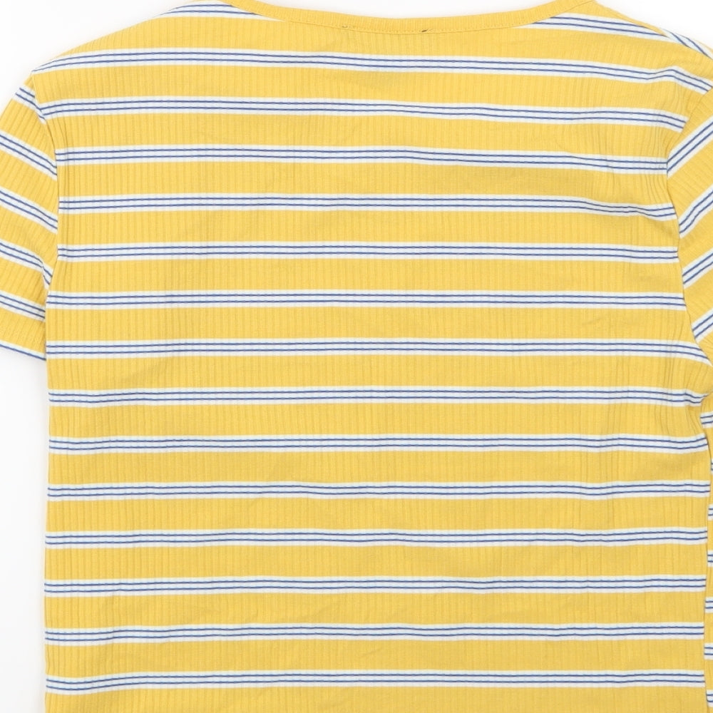 Womens UK Size 12 New Look Yellow Basic T-Shirt