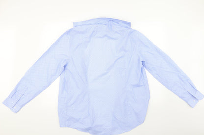 Red Herring Mens Blue Polka Dot   Dress Shirt Size 16.5