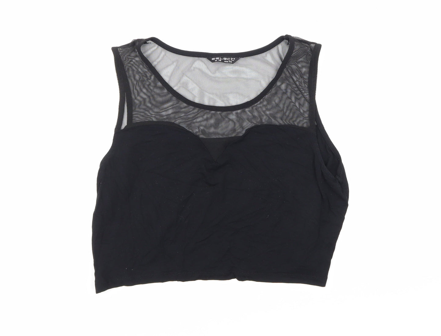 Womens UK Size 16 Select Black Cropped Blouse