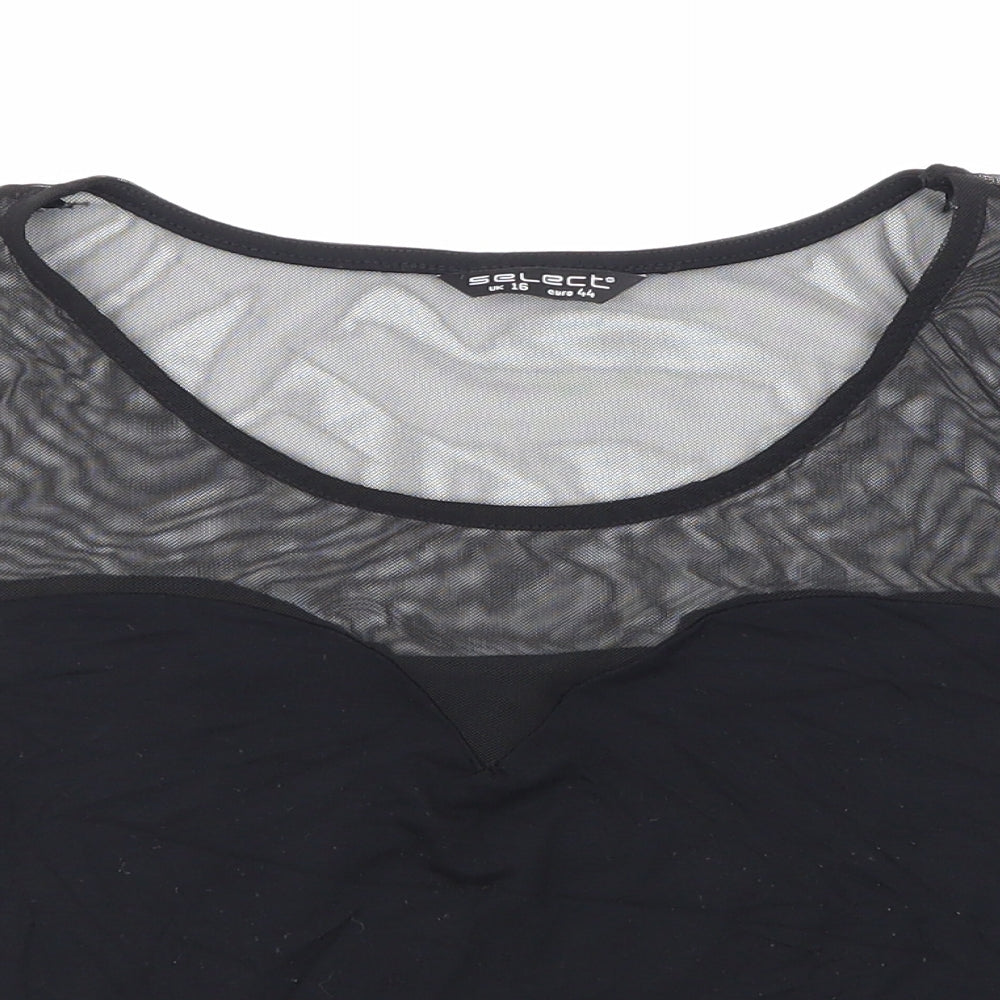 Womens UK Size 16 Select Black Cropped Blouse