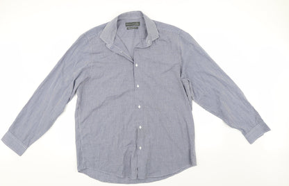 Primark Mens Blue Check   Button-Up Size 17.5