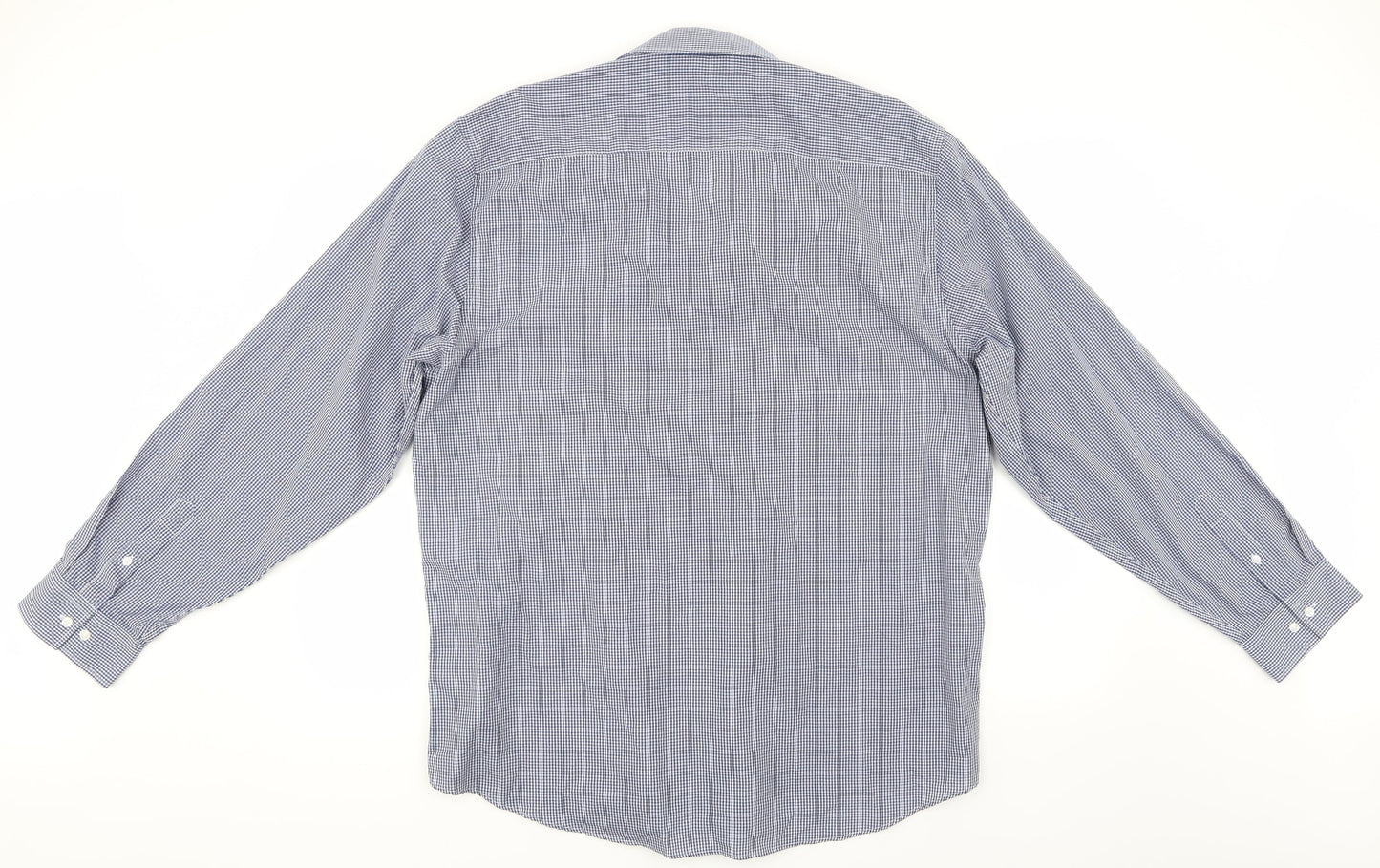Primark Mens Blue Check   Button-Up Size 17.5