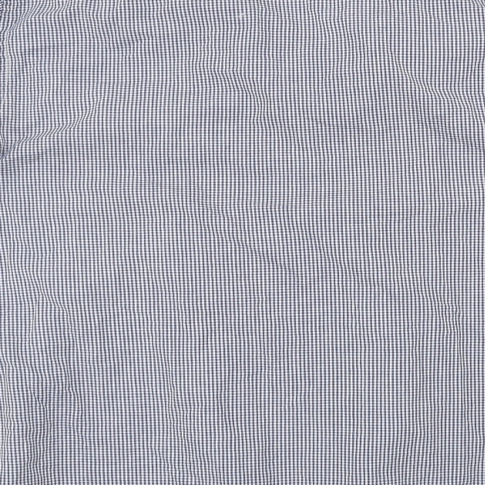 Primark Mens Blue Check   Button-Up Size 17.5