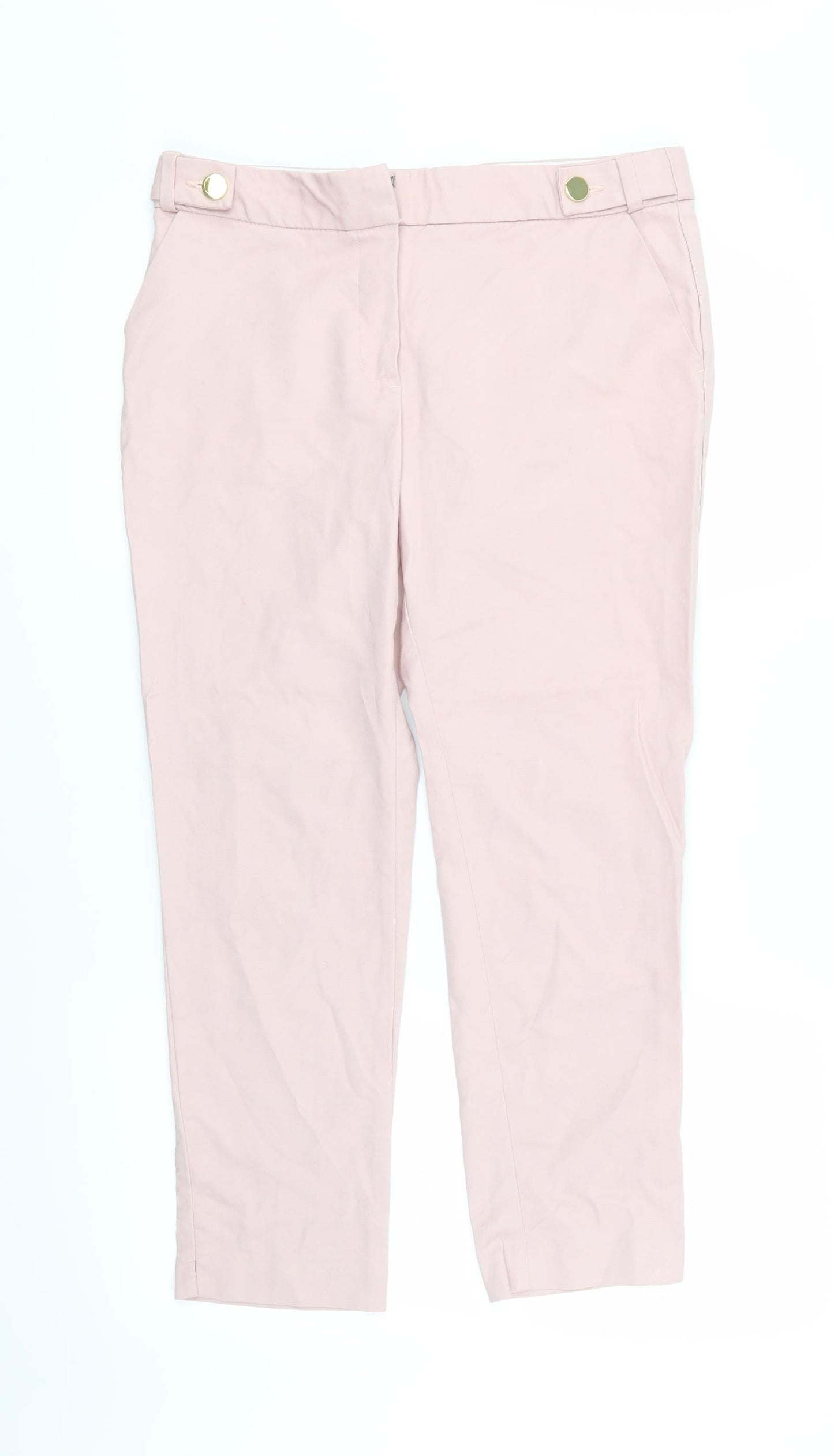 Womens UK Size 12 F&F Regular Fit  Pink Trousers