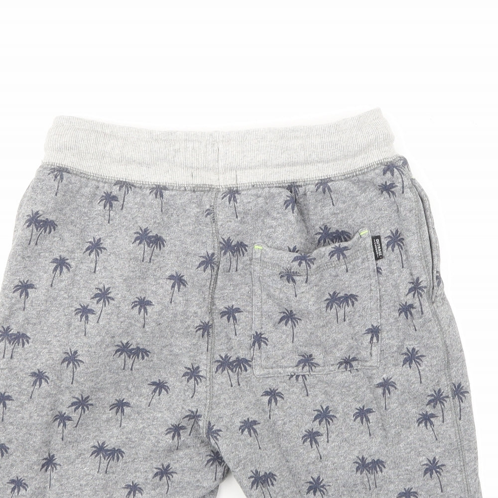 Outrage Boys Grey Floral  Sweat Shorts Size 9-10 Years