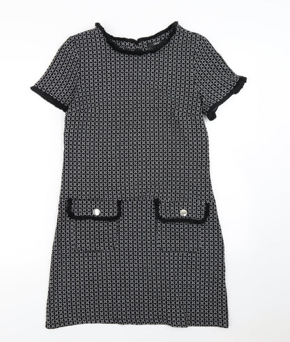 Quiz Womens Black Herringbone  Mini  Size 8