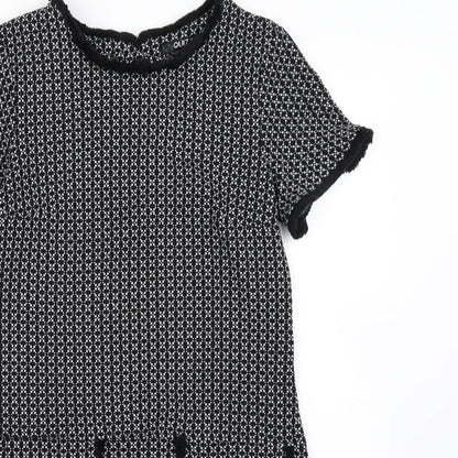 Quiz Womens Black Herringbone  Mini  Size 8