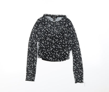 New Look Girls Black Polka Dot  Basic Blouse Size 10 Years