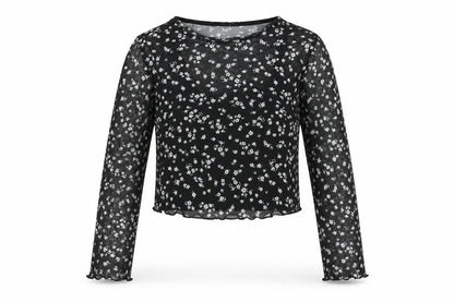 New Look Girls Black Polka Dot  Basic Blouse Size 10 Years