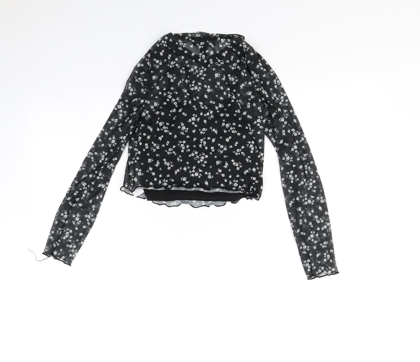 New Look Girls Black Polka Dot  Basic Blouse Size 10 Years