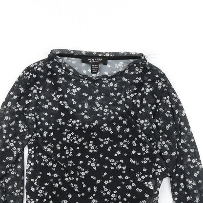 New Look Girls Black Polka Dot  Basic Blouse Size 10 Years