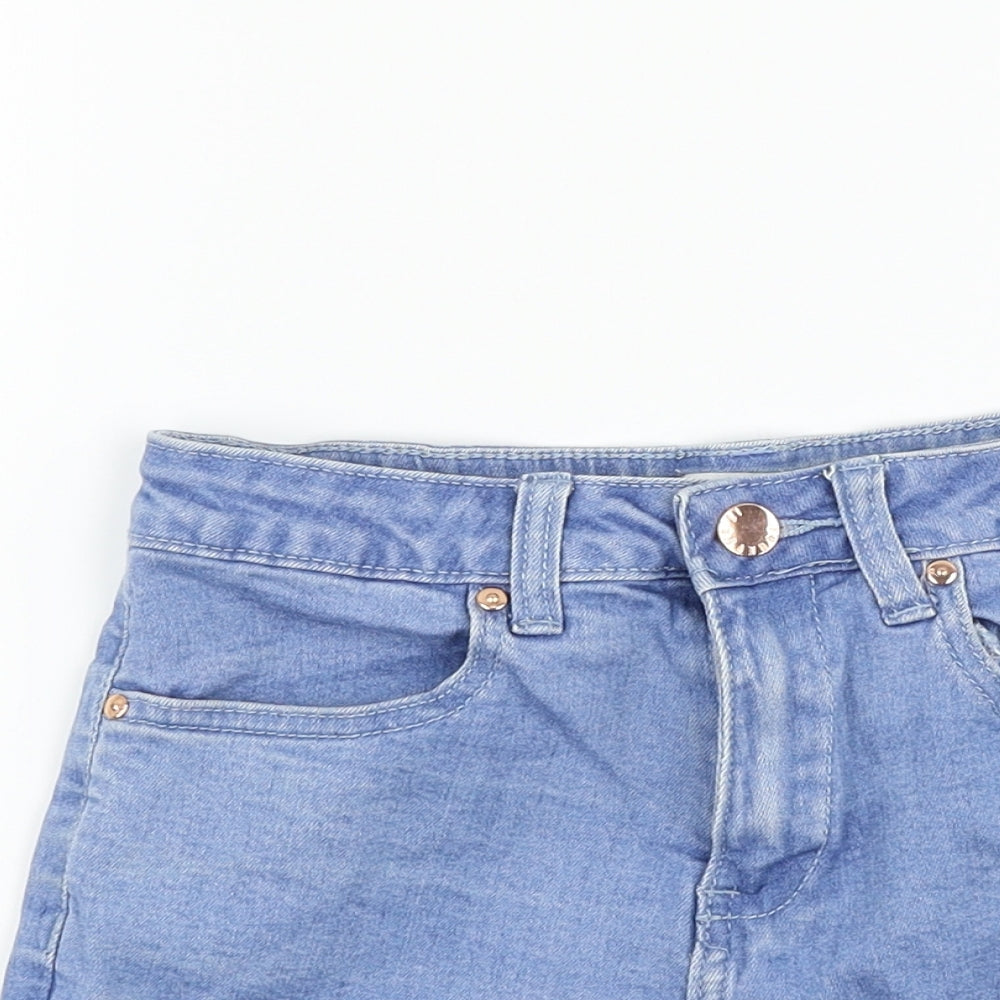 FOREVER 21 Womens Blue  Denim Hot Pants Shorts Size 24 in