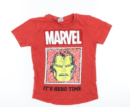 Next Boys Red   Basic T-Shirt Size 4 Years  - marvel iron man