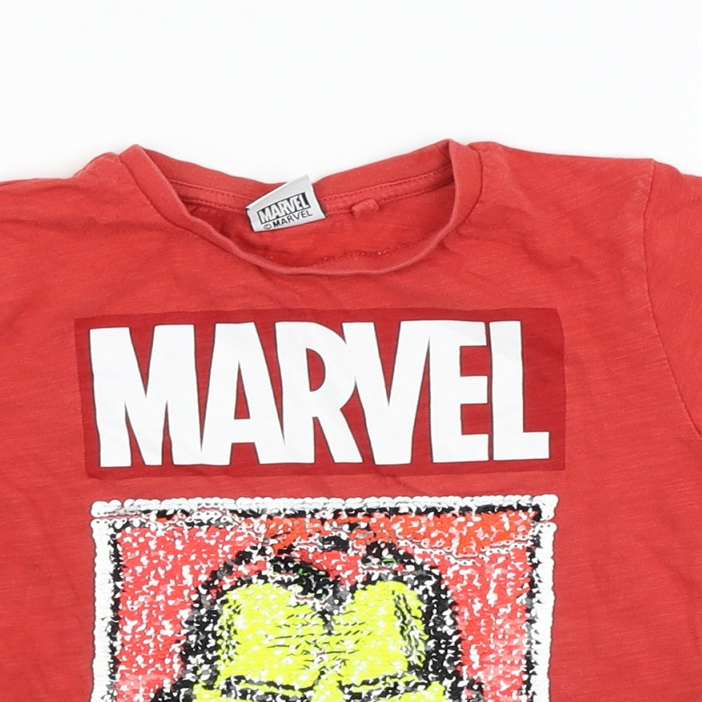 Next Boys Red   Basic T-Shirt Size 4 Years  - marvel iron man