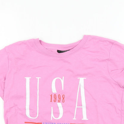 Womens UK Size 6 Topshop Pink Basic T-Shirt