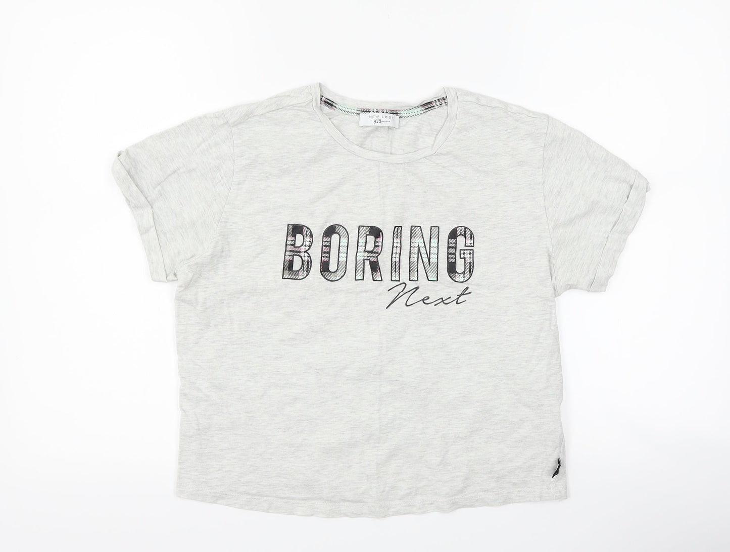 New Look Girls Grey   Top Pyjama Top Size L  - boring next