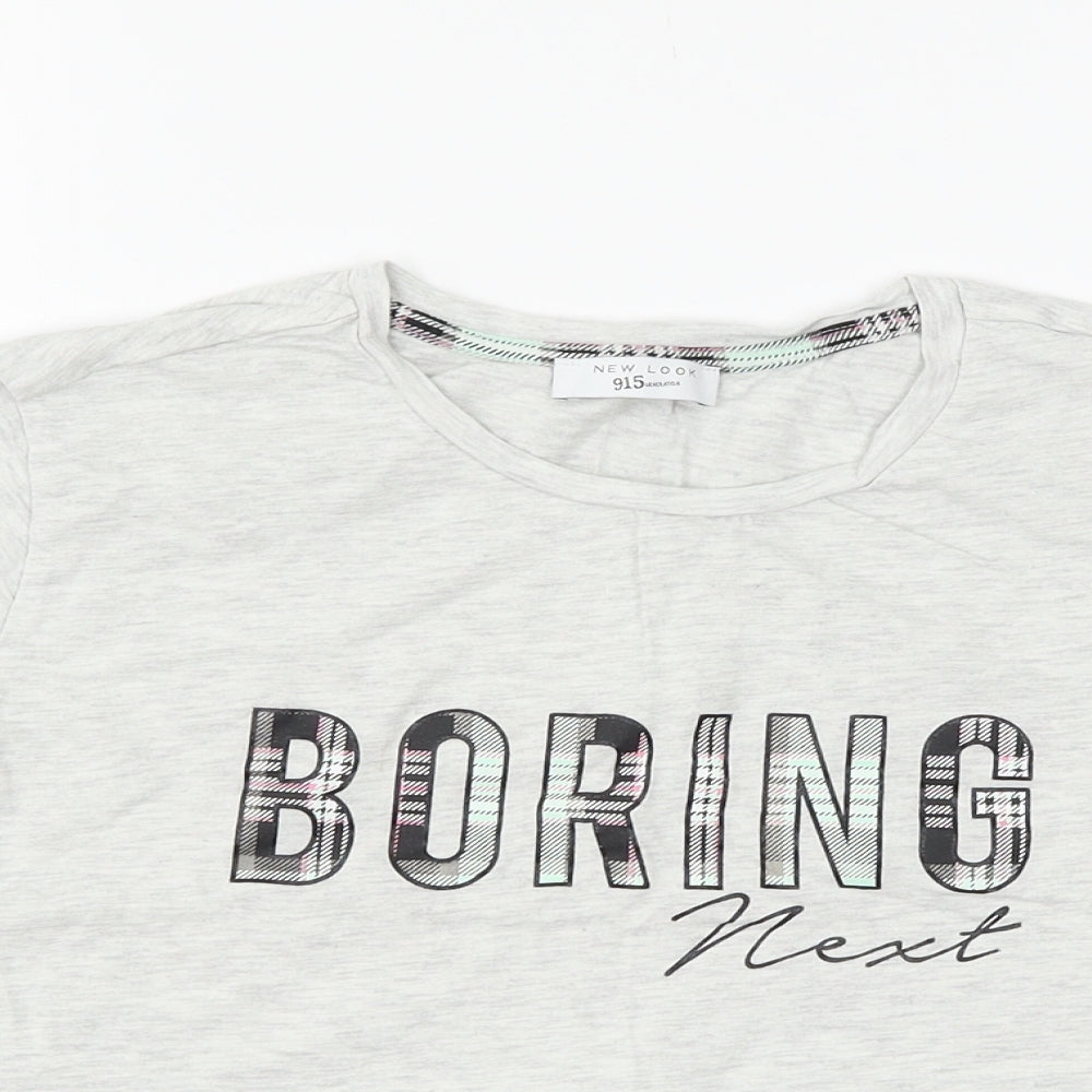 New Look Girls Grey   Top Pyjama Top Size L  - boring next