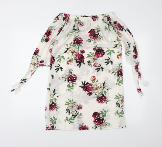 New Look Womens Ivory Floral  Shift  Size 6