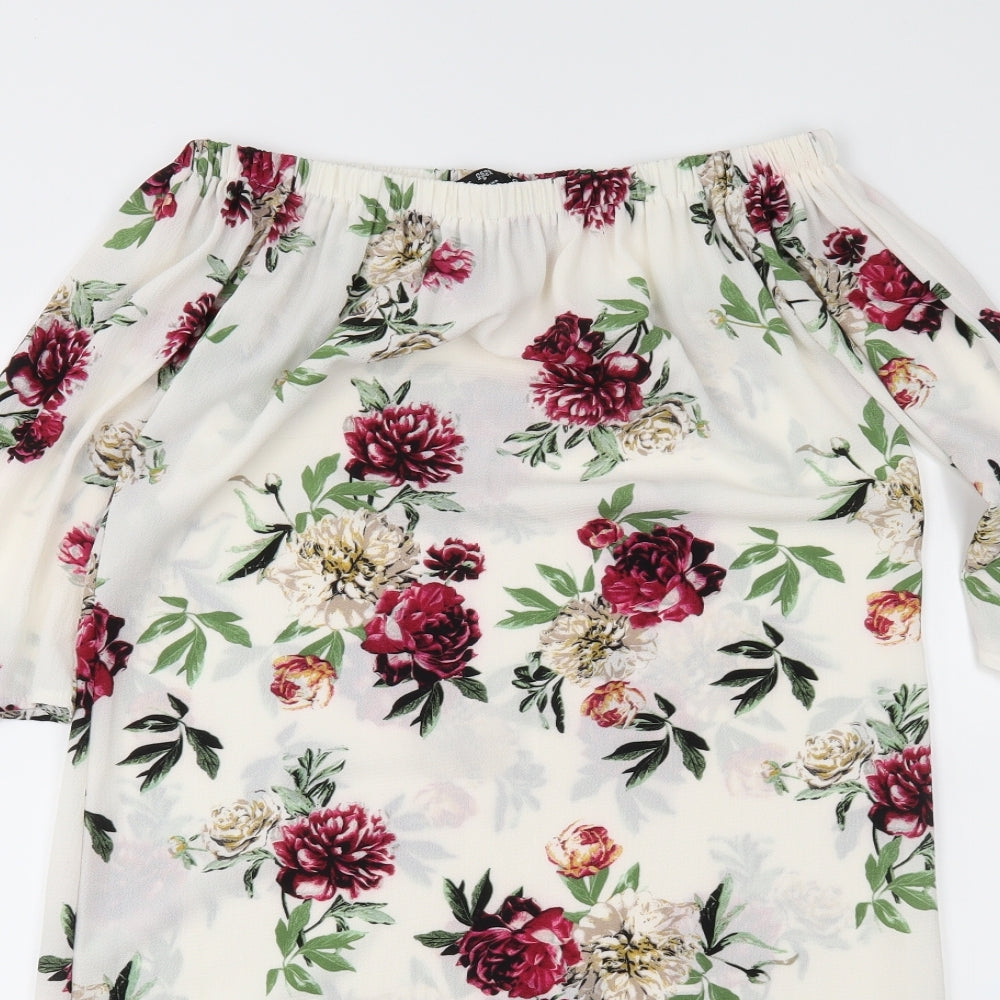 New Look Womens Ivory Floral  Shift  Size 6