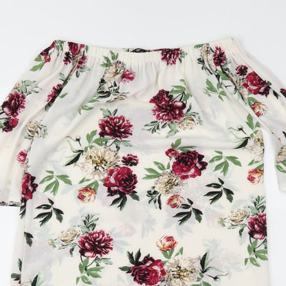 New Look Womens Ivory Floral  Shift  Size 6