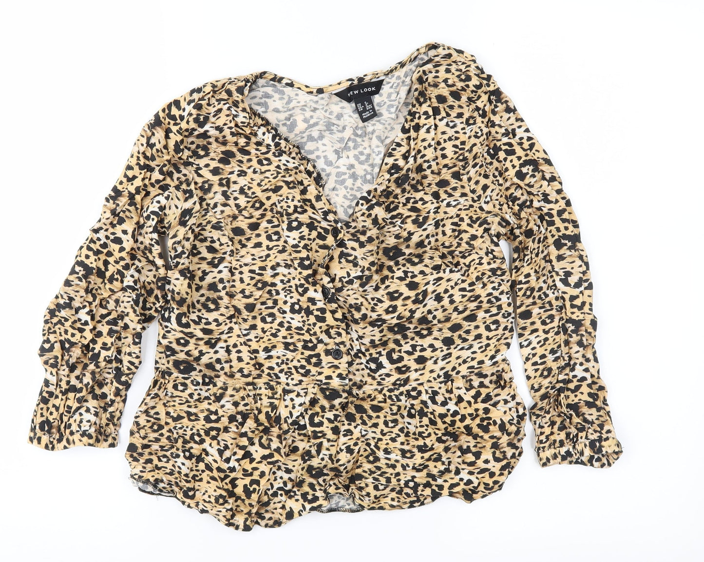 Womens UK Size 8 New Look Brown Basic Blouse
