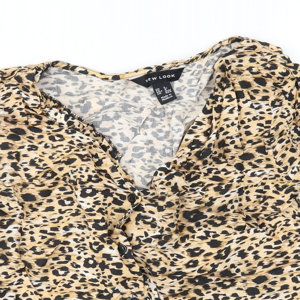 Womens UK Size 8 New Look Brown Basic Blouse