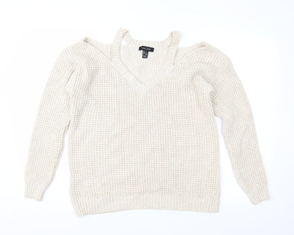 New Look Womens Beige  Knit Pullover Jumper Size S