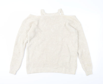 New Look Womens Beige  Knit Pullover Jumper Size S