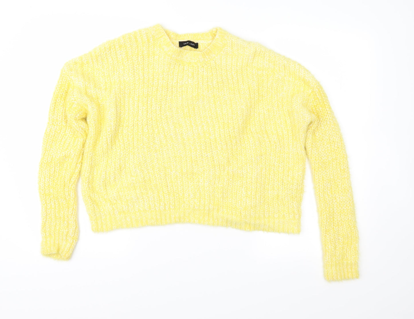 New Look Womens Yellow  Knit Pullover Jumper Size S