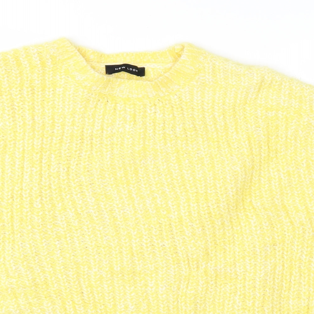 New Look Womens Yellow  Knit Pullover Jumper Size S