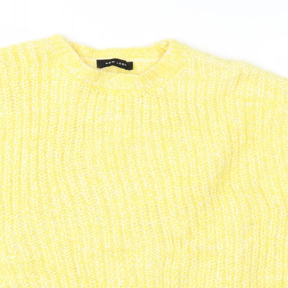 New Look Womens Yellow  Knit Pullover Jumper Size S