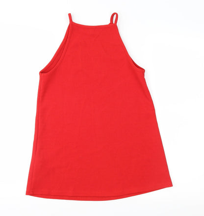 Womens UK Size 8 New Look Red Basic Blouse