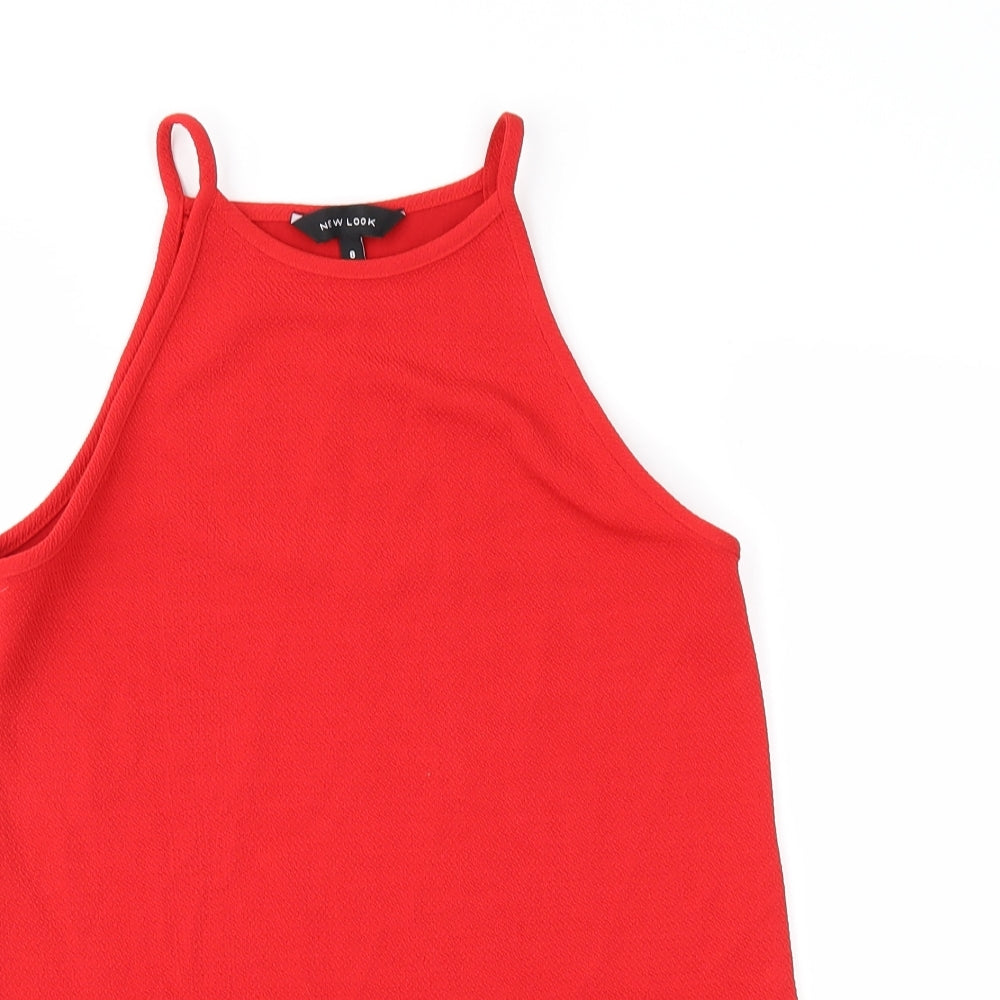 Womens UK Size 8 New Look Red Basic Blouse