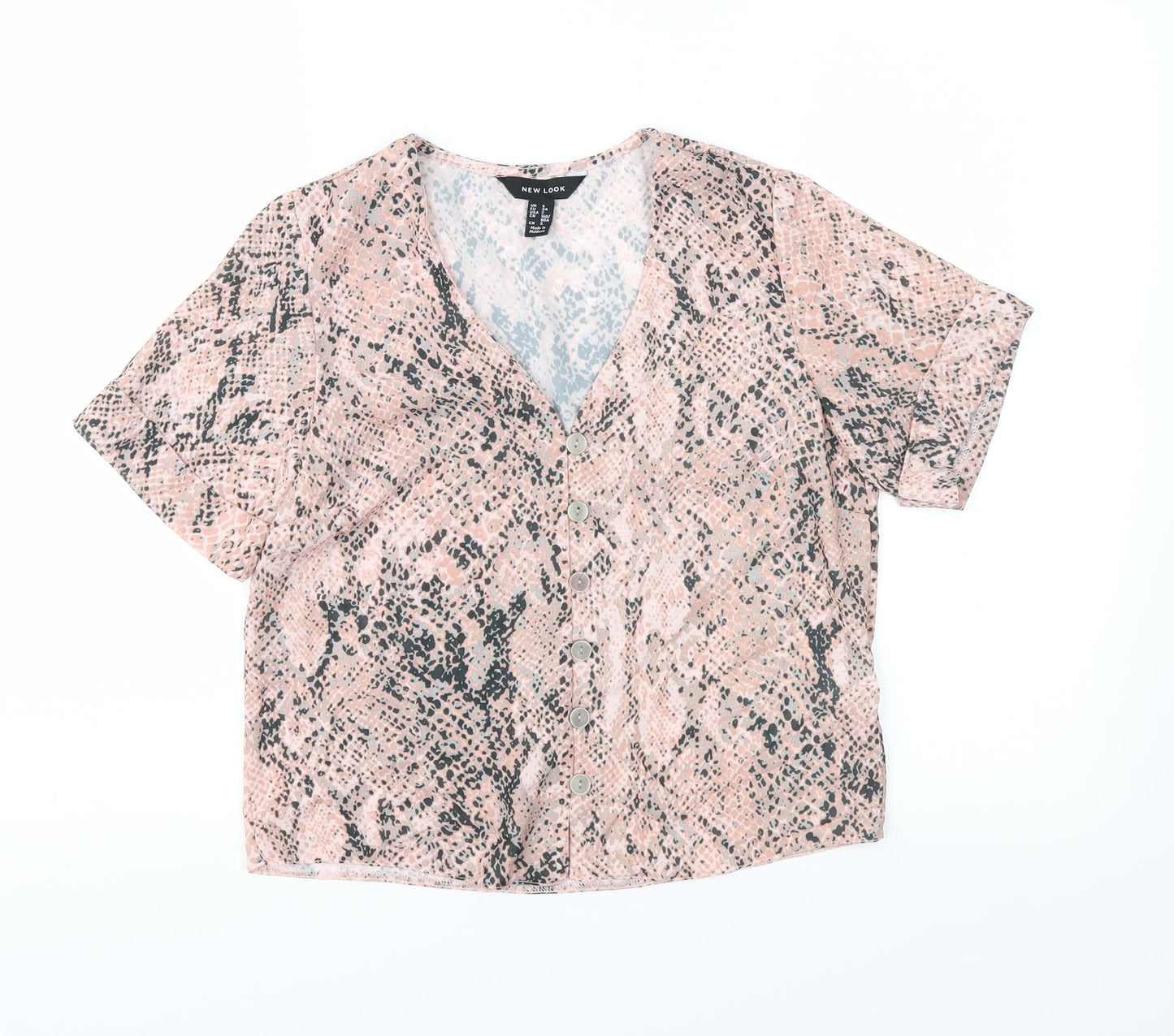 Womens UK Size 6 New Look Pink Basic Blouse
