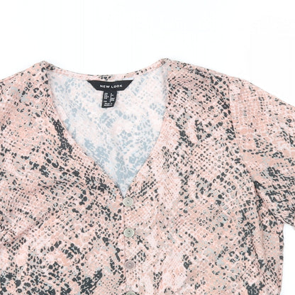 Womens UK Size 6 New Look Pink Basic Blouse