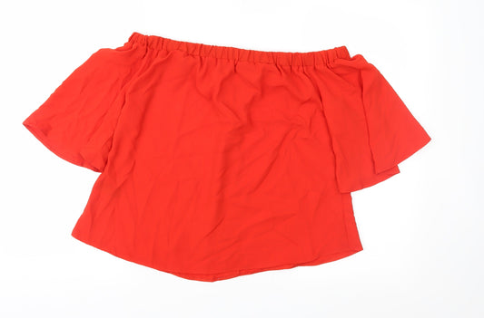 George Womens Red   Basic Blouse Size 8